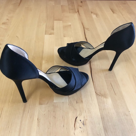 Charles David Black Satin Seduction Platform Heels - Picture 5 of 8